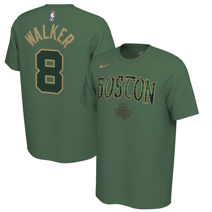 Men 2020 NBA Nike Kemba Walker Boston Celtics Green 201920 Earned Edition Name  Number TShirt->nba t-shirts->Sports Accessory